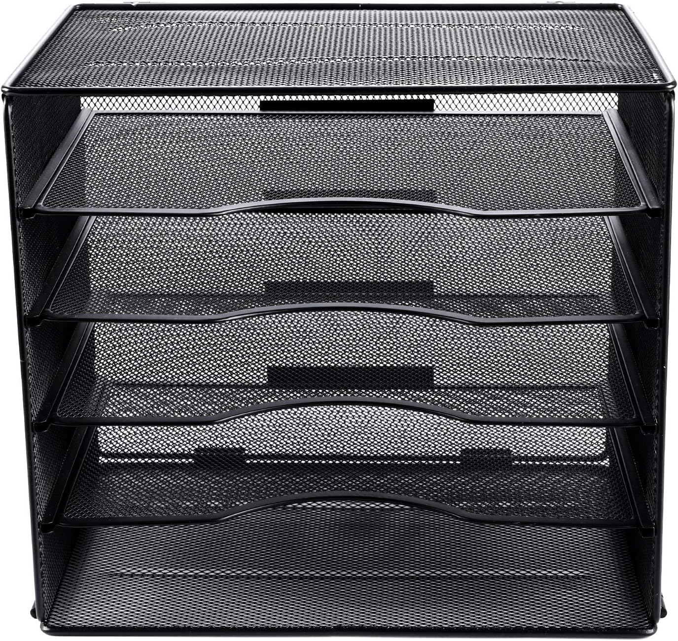 EasyPAG Desk Organizers and Accessories 5 Slot Desktop File Organizer Letter Sorter Literature Paper Tray | Screws Free Design,Black - Image 6